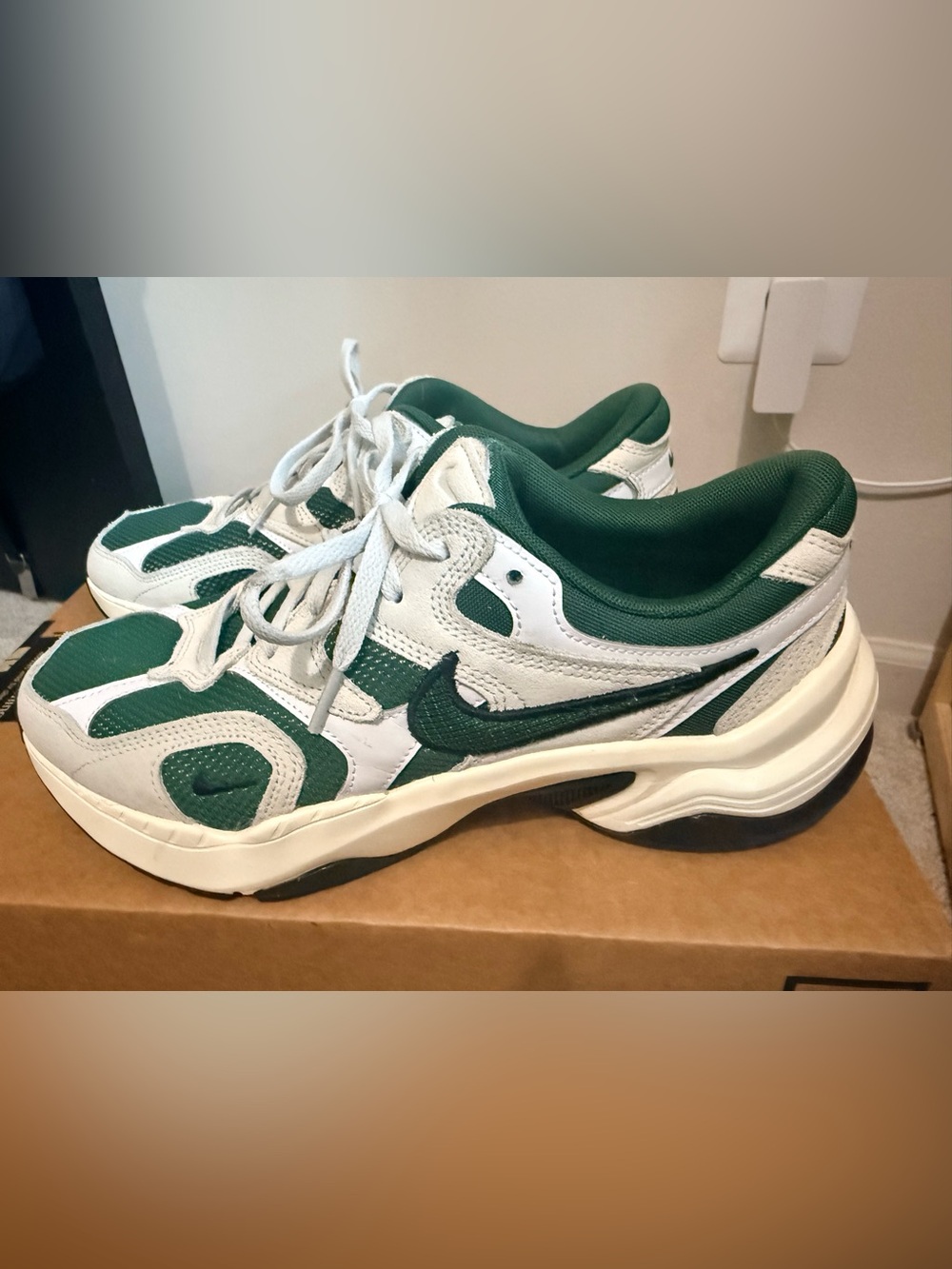 Nike Women's AL8 Sneakers in White and Green "Photon Dust Fir"
